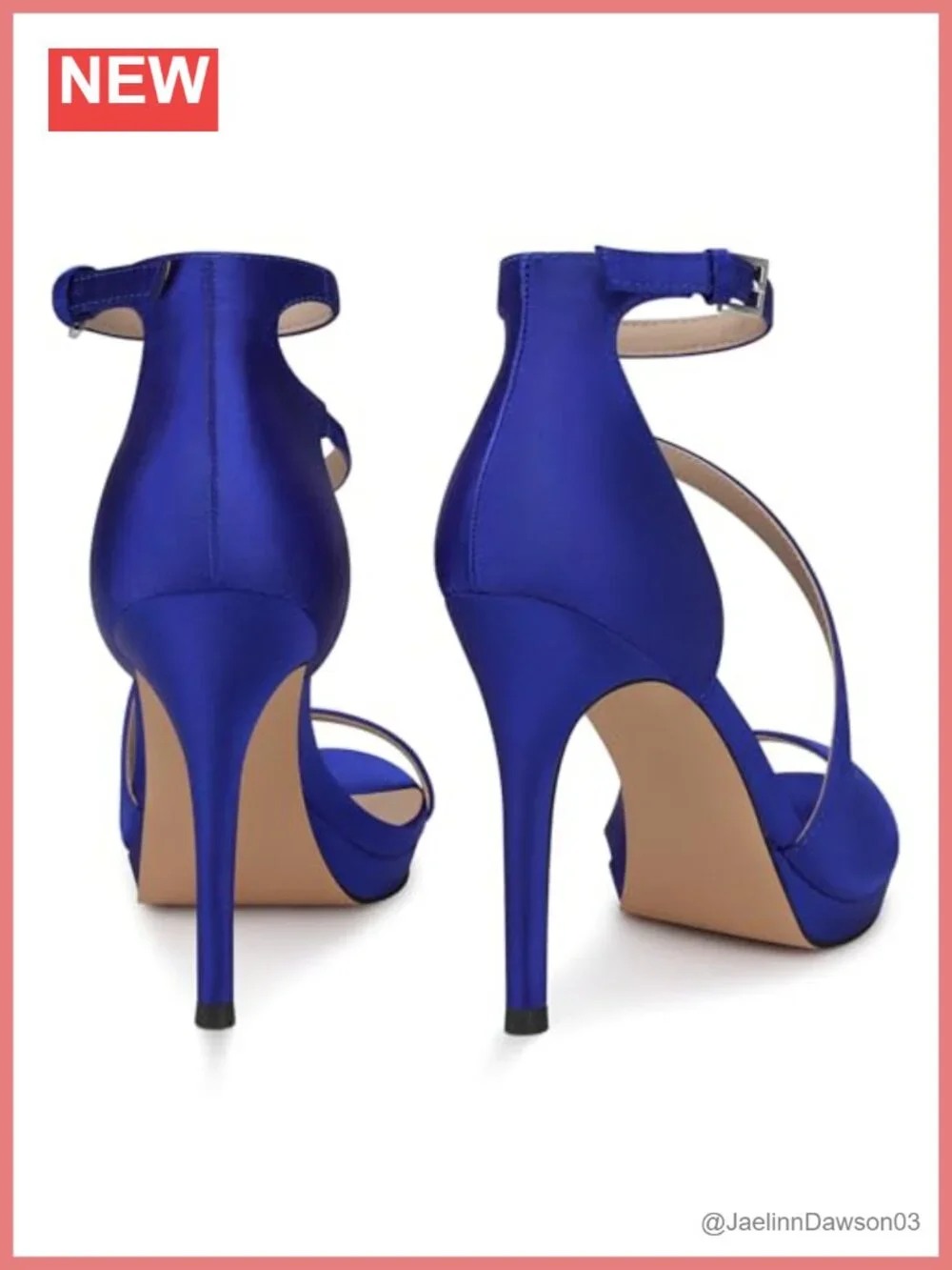 Stiletto Heels for Women 4.3 Inch Platform PU High Heels with Ankle Strap